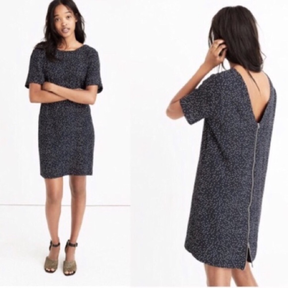 Madewell Navy Speckled Mini Dress